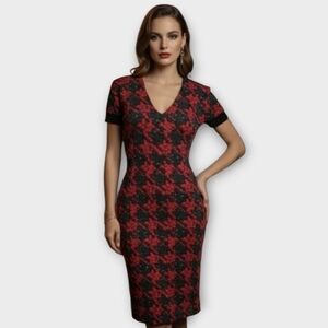 Just Cavalli Red and Black Bodycon  Berries Dress, size 40